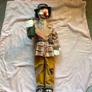 Porcelain “drunken” clown - approximate 22” tall